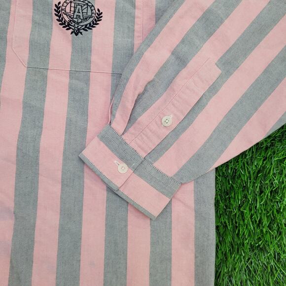 Vintage 90s Aeropostale Poplin Button Shirt XL 26x31 Baggy Stripes - Picture 12 of 14